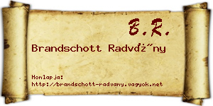 Brandschott Radvány névjegykártya